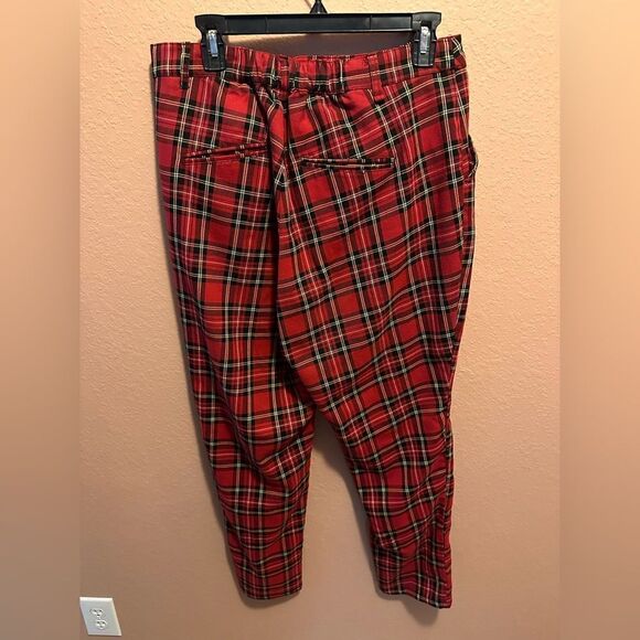 Hot Topic Red Plaid Pants With Detachable Chain - Picture 4 of 5